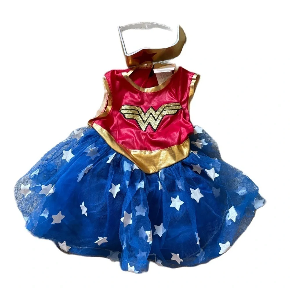 Wonder Woman Superhero Costume for Kids - Red, Blue, and Gold Small